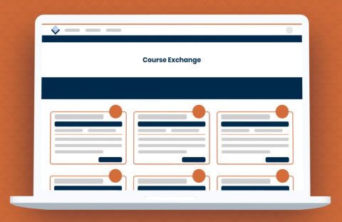 laptop with course exchange website on screen